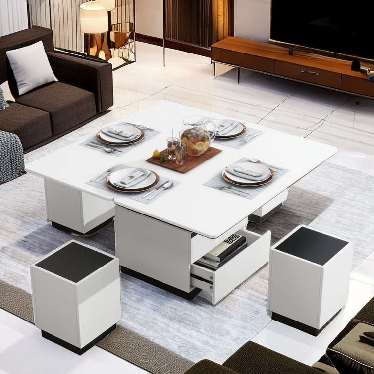 Coffee table discount with four stools